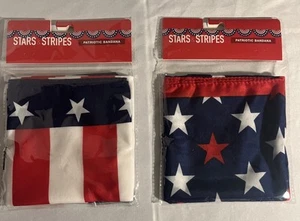 Bandana Bandera Americana Patriótica Estrellas y Rayas NUEVO 2 Pack 2 Diseños 1 de cada uno - Imagen 1 de 2
