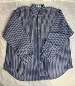 Giorgio Armani Long Sleeve Button Down Shirt Striped XL Blue Red Green 90s - Picture 1 of 6