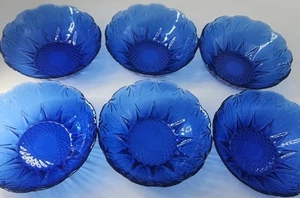 Set of 6 Avon Royal Sapphire Bowls Cobalt Blue - Picture 1 of 3