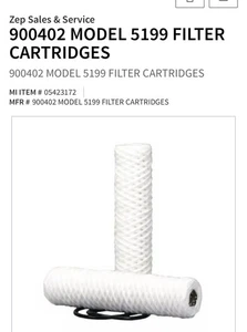 Zep Model 5199 Filter Cartridges Part 900402 2 Pack Clean Air Purifier Filters - Bild 1 von 3