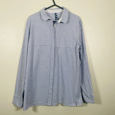 Saint James Shirt Women’s Size 10 Striped Nautical Cotton Breton Cufflink Luxe - Image 1 of 4