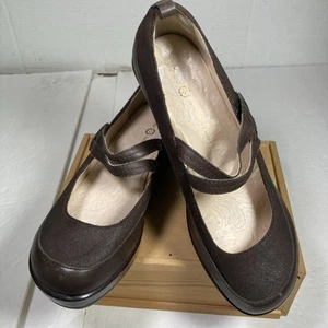 Jambu Sport Wedge Women’s Sz 10 Brown Leather Round Toe Mary Jane Shoes - Picture 1 of 11