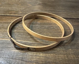 Vintage Princess Bow Spring Embroidery Hoop 6" Wooden No Felt Lined Old Repair - Picture 1 of 12