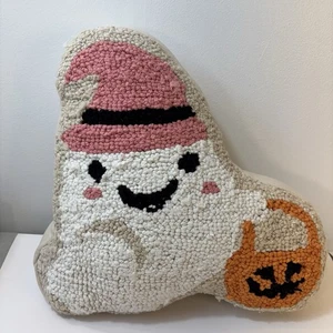 Goblin & Ghoul Throw Ghost Pumpkin Decorative Pillow Loose String Read - Picture 1 of 7