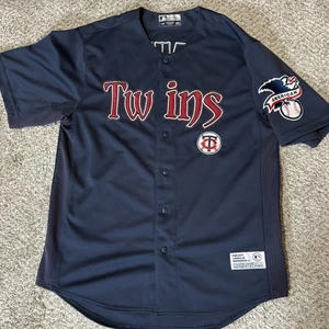 Minnesota Twins Jersey Mens Large MLB Baseball Joe Mauer 7 American Patch - Picture 1 of 8
