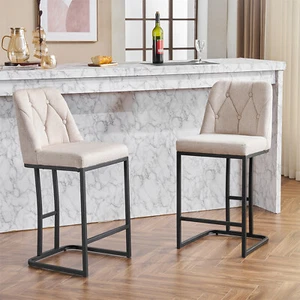 Set of 2 Modern Bar Stools Bar Chairs Counter Height Dining Chair for Kitchen - Picture 1 of 48