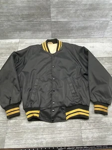 VTG Admiral Sportswear Large USA Steelers Coaches Satin Jacket Bomber Pittsburgh - Picture 1 of 12