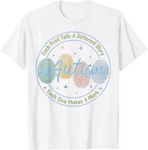 Fingerprint Autism Shirt Each Print Tells A Different Story T-Shirt - Picture 1 of 4