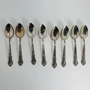 Oneida Valley Rose 8 Tablespoons Wm A Rogers Vintage Silverplate Flatware - Picture 1 of 10