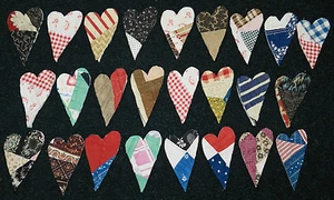 25 PRIMITIVE ANTIQUE CUTTER QUILT HEARTS Scrapbooking! Applique GREAT VARIETY! 3 - Picture 1 of 5