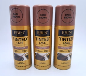 Tinted Lace Aerosol Spray (3) Dark Brown 2.7oz Quick Dry Free Shipping - Picture 1 of 5