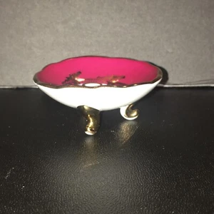 Limoges France Antique Small Enameled Footed Bowl - Picture 1 of 10