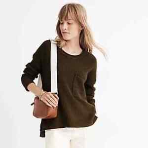 Neu ohne Etikett Madewell Thompson Taschenpullover Pullover grau Größe M $ 70
