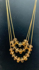 Kenneth Cole Colorless Crystal Gold Plated Necklace 19.5" NWT $50 #261 - Picture 1 of 7