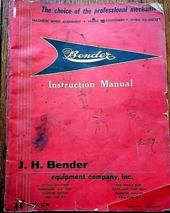 J H Bender Instruction Manual Car Optoflex System Magnetic Alignment Mul Models - Picture 1 of 12