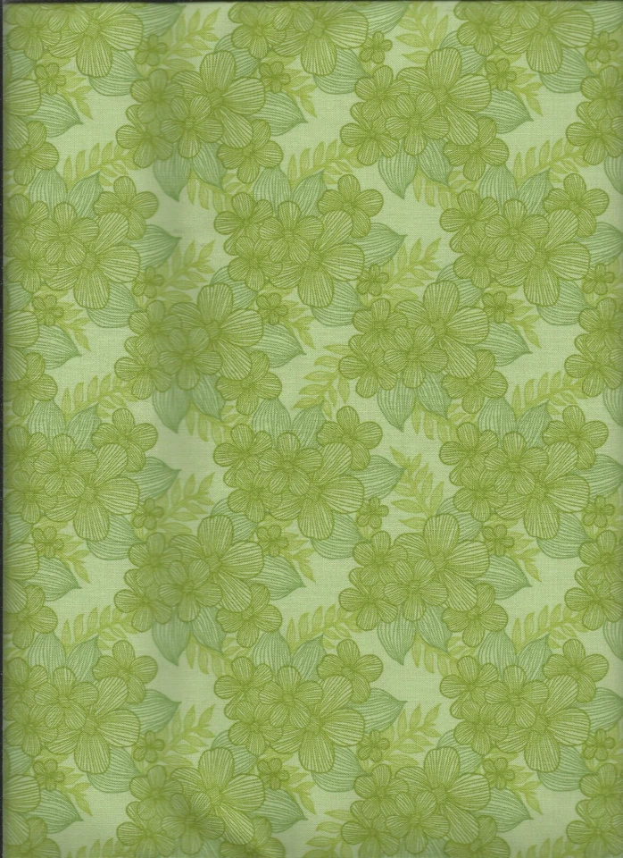 "Judy's Blooms", Encaje, Verde, Benartex, Tela POR Y Foto 1 de 1