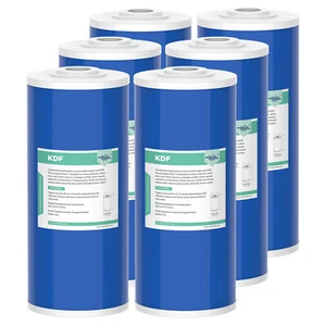 1-6 Pack 10"x4.5" KDF GAC Carbon Water Softener Filter Whole House Cartridge - Picture 1 of 14