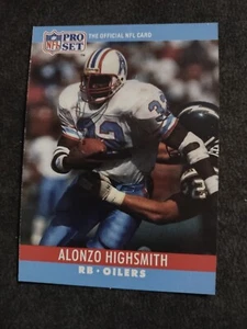 Tarjeta de fútbol americano 1990 Pro Set Alonzo Highsmith Houston Oilers #121 - Imagen 1 de 2