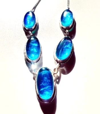 Australian Triplets Opal Gemstone 925 Sterling Silver Handmade Jewelry Necklace - Image 1 of 4