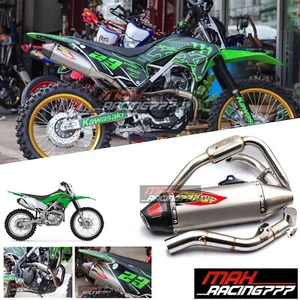 FULL SYSTEM EXHAUST MUFFLER RACING CARBON PIPE FIT FOR KAWASAKI KLX230L KLX230R - Picture 1 of 7