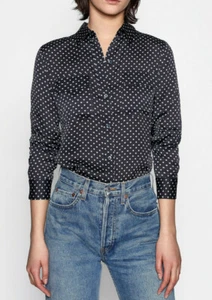 $280 NWT Equipment Slim Signature Long Sleeve Eclipse Clarte Black Shirt sz S - Picture 1 of 11