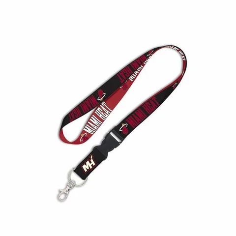 MIAMI HEAT LANYARD KEY CHAIN WITH DETACHABLE BUCKLE 1" WIDTH 22" LENGTH Cover