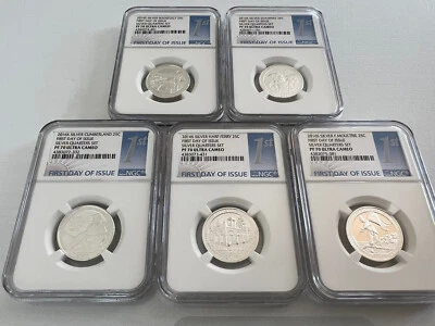 2016-S SILVER NATIONAL PARK QUARTER SET "F.D.O.I." NGC PF70 ULTRA CAMEO TOP POP - Image 1 of 3