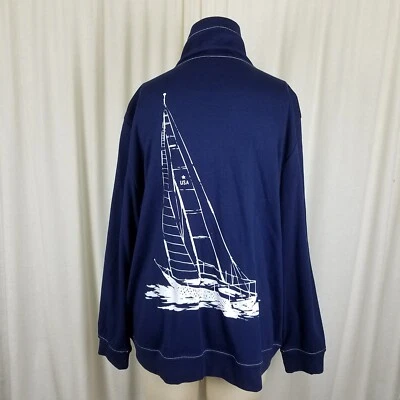 Sudadera náutica Alfred Dunner cuello embudo cremallera chaqueta para mujer 18 ropa deportiva Foto 1 de 4