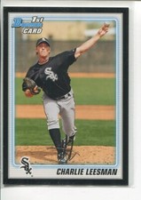2010 Bowman Prospects Black Charlie Leesman BP54 Chicago White Sox