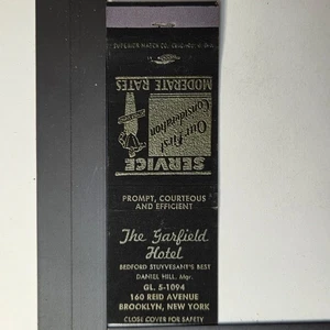 The Garfield Hotel Brooklyn NY Vintage Gold Print Matchbook - Picture 1 of 1
