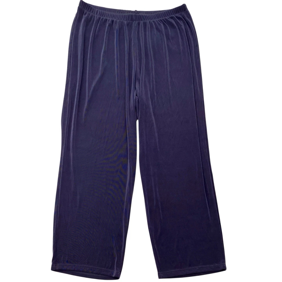 Pantalones Citiknits para mujer 1X azul verde pierna ancha elásticos Lagenlook viaje Foto 1 de 4