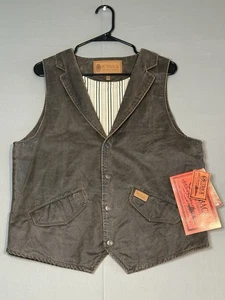 Outback Trading Company Arkansas Oilskin Vest Bronze  Lined Mens Sz Med - Picture 1 of 5