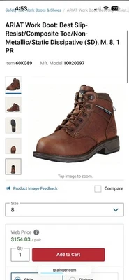 Botas de trabalho femininas Ariat - Imagem 1 de 4
