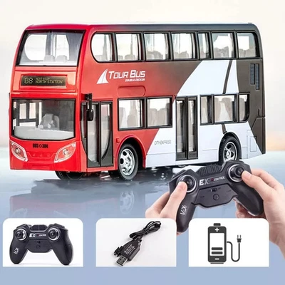 Remote Control Bus | High-Performance 2.4GHz Rechargeable Double Decker Bus Toy - Image 1 of 4