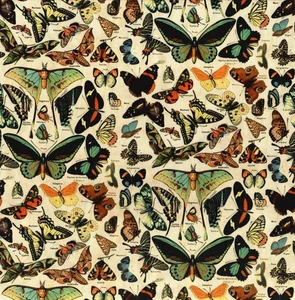 Free Spirit - Palette Teal By Tim Holtz - Butterflies - Teal, Fabric by the Yard - Picture 1 of 8