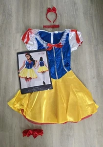 SNOW WHITE size MEDIUM adult FAIRYTALE fever FANCY DRESS COSTUME size 12 - 14 - Picture 1 of 17
