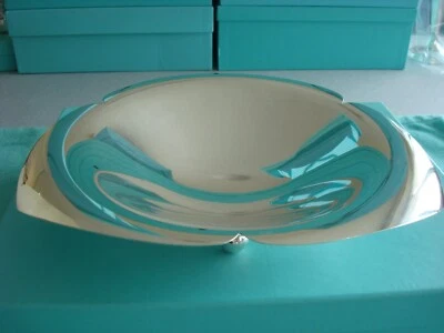 TIFFANY STERLING SILVER ~ CENTERPIECE BOWL DISH TRAY LOTUS PETALS 10"~ BEAUTY! - Image 1 of 4