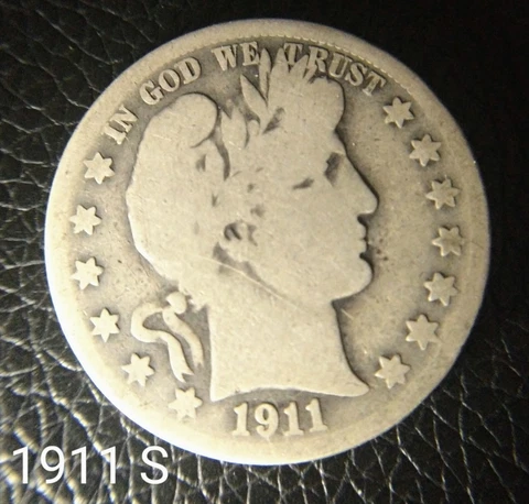 1911 S Silver Barber Half Dollar Cover