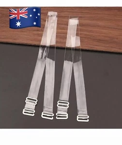 2pcs Ladies Invisible Bra Straps Transparent Elastic Shoulder Strap Adjustable: - Picture 1 of 4