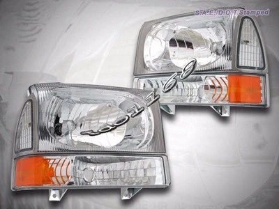 Faros de cristal Ford Excursion/F-250/F-350 Super Duty 1999-2005 + esquina + parachoques Foto 1 de 2