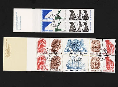 X2 1969 Sweden Booklet Sc#824a & 830a Complete Used With FDC Cancels - Image 1 of 3