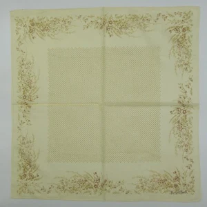 Margaret Howell Light Yellow Floral Handkerchief Polka Dot Cotton Scarf 19"x18" - Picture 1 of 11