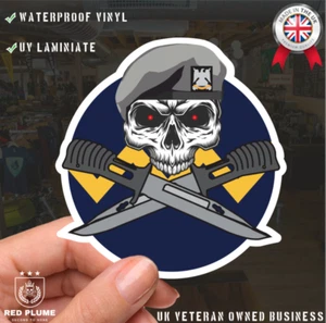 Royal Scots Dragoon Guards Car Decal - Stylish Skull and Crossed Bayonets Design - Picture 1 of 5