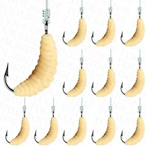 1 Dozen Rubber Maggots Fishing Bait #10 (12 Pcs) Crappie Jigs, Fishing Maggot... - Picture 1 of 7