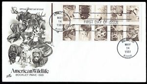 US 1889a American Wildlife 18c pane of 10 FDC May 14, 1981 Art Craft F1889a-1