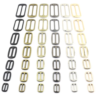 Seamless Solid Metal 3-Bar Slider Tri Glide Belt Buckle 13 16 20 25 32 38 50mm - Image 1 of 4