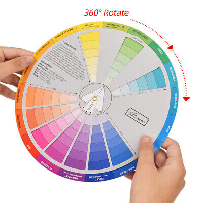 Color Wheel Makeup Paint Mixing Guide Art Painting Artist Chart Wheel Color Boar • 6.31€
