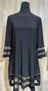 IC by Connie K Dress Black Travel Knit Slinky Versatile Size M - Picture 1 of 8