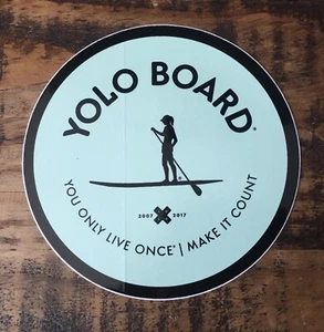 YOLO BOARD PADDLE BOARD PADDLEBOARDING MARINE WATER SPORTS Glossy Sticker - Picture 1 of 6