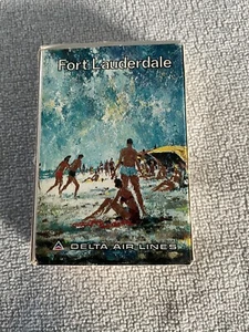Delta Airlines FORT LAUDERDALE destinations Playing Cards Sealed 1970's - Picture 1 of 7